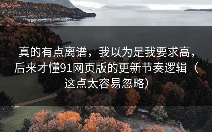 真的有点离谱，我以为是我要求高，后来才懂91网页版的更新节奏逻辑（这点太容易忽略）