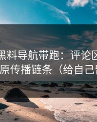 别再被黑料导航带跑：评论区带节奏手法还原传播链条（给自己留退路）