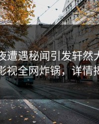 明星深夜遭遇秘闻引发轩然大波，香蕉影视全网炸锅，详情揭秘
