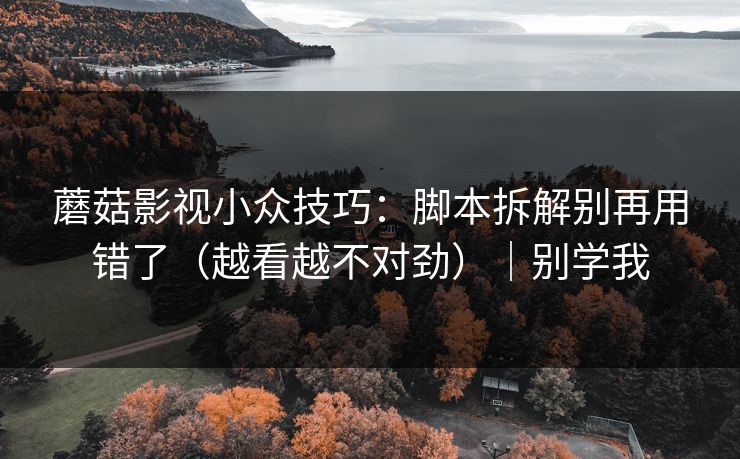 蘑菇影视小众技巧：脚本拆解别再用错了（越看越不对劲）｜别学我